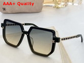 Chanel CC Detail Square Frame Sunglasses in Black Replica