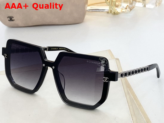 Chanel CC Detail Square Frame Sunglasses in Black Replica