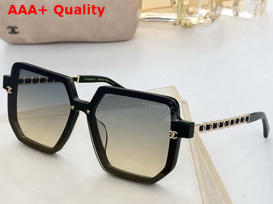 Chanel CC Detail Square Frame Sunglasses in Black Replica