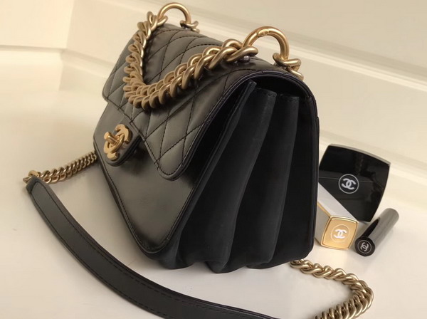 Chanel Calfskin Cosmopolite Flap Bag in Black For Sale