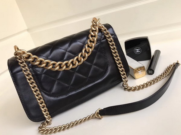 Chanel Calfskin Cosmopolite Flap Bag in Black For Sale