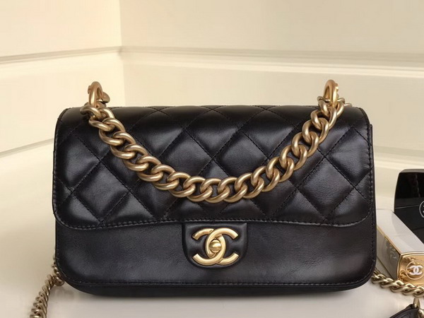 Chanel Calfskin Cosmopolite Flap Bag in Black For Sale