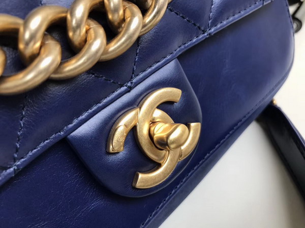 Chanel Calfskin Cosmopolite Flap Bag in Navy Blue For Sale