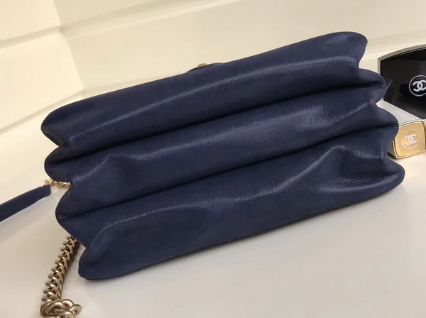 Chanel Calfskin Cosmopolite Flap Bag in Navy Blue For Sale