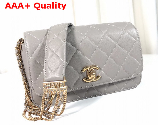 Chanel Cambon Flap Bag in Grey Lambskin Replica