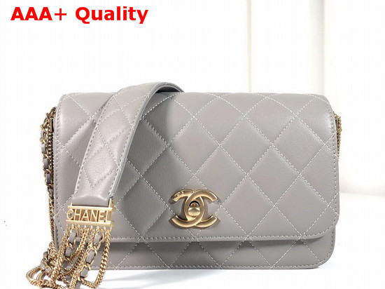 Chanel Cambon Flap Bag in Grey Lambskin Replica