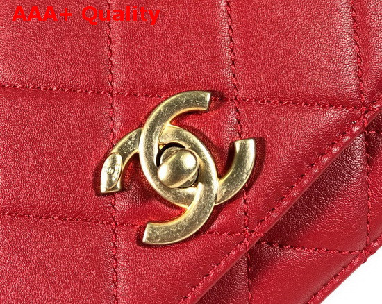 Chanel Cambon Flap Bag in Red Lambskin Replica