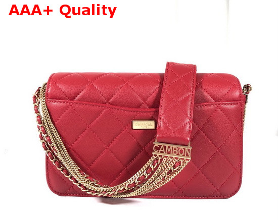 Chanel Cambon Flap Bag in Red Lambskin Replica