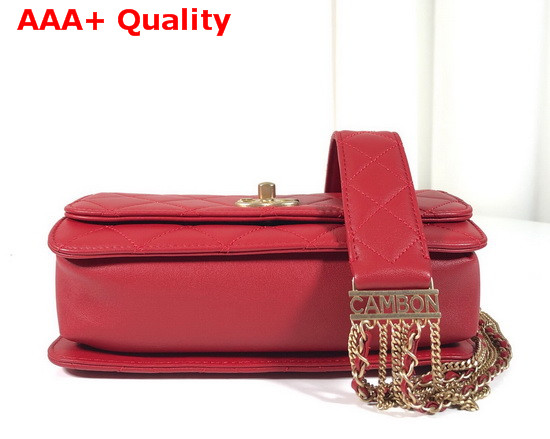 Chanel Cambon Flap Bag in Red Lambskin Replica