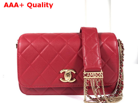 Chanel Cambon Flap Bag in Red Lambskin Replica