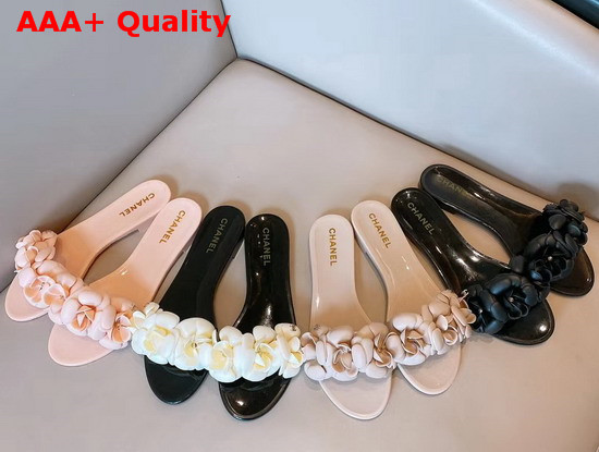 Chanel Camelia Mules in Pink PVC Replica