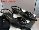 Chanel Camelia Slingbacks Black Lambskin Replica