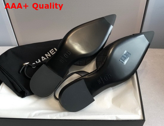 Chanel Camelia Slingbacks Black Lambskin Replica