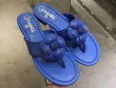 Chanel Camellia Sandal Lambskin Blue For Sale