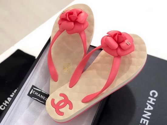 Chanel Camellia Thong Sandal Pink PVC