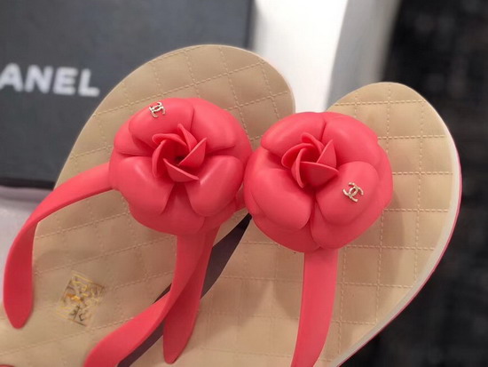 Chanel Camellia Thong Sandal Pink PVC