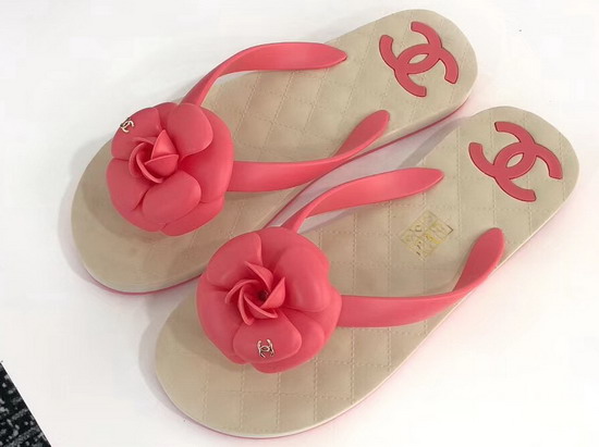 Chanel Camellia Thong Sandal Pink PVC