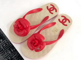 Chanel Camellia Thong Sandal Red PVC