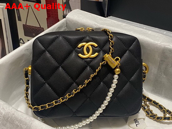 Chanel Camera Bag in Black Grained Calfskin Replica