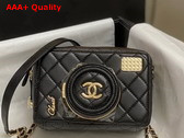 Chanel Camera Bag in Black Lambskin Gold Tone Metal Ref AS4817 Replica