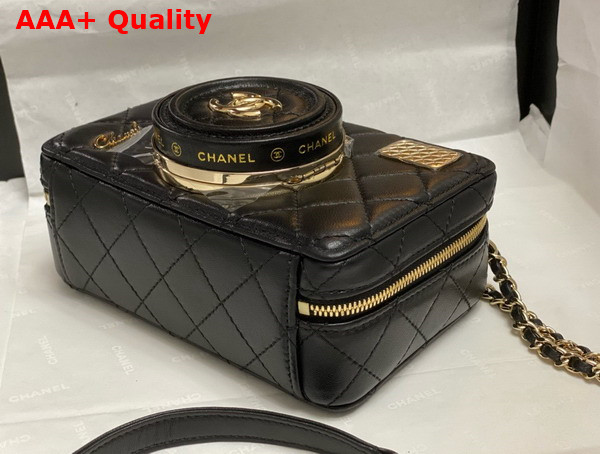 Chanel Camera Bag in Black Lambskin Gold Tone Metal Ref AS4817 Replica