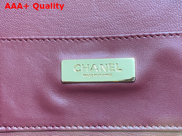 Chanel Camera Bag in Burgundy Lambskin Gold Tone Metal Ref AS4817 Replica