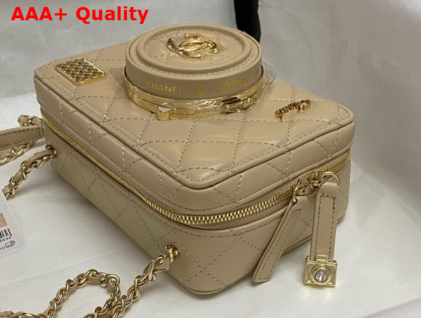 Chanel Camera Bag in Dark Beige Lambskin Gold Tone Metal Ref AS4817 Replica