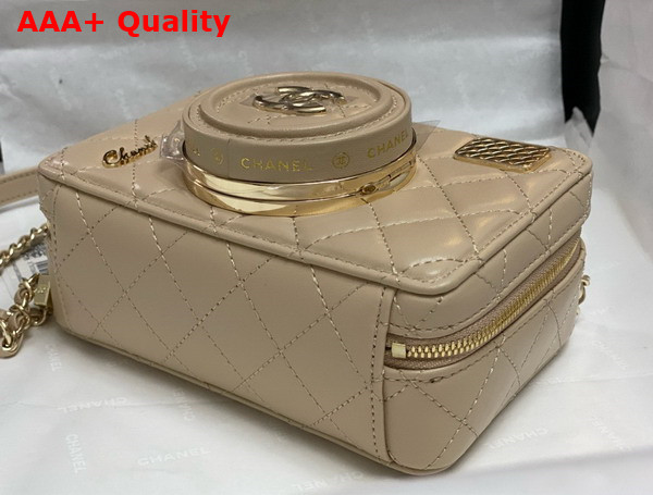 Chanel Camera Bag in Dark Beige Lambskin Gold Tone Metal Ref AS4817 Replica