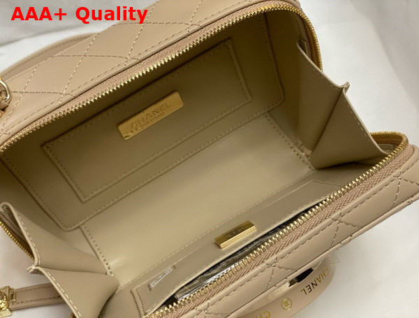 Chanel Camera Bag in Dark Beige Lambskin Gold Tone Metal Ref AS4817 Replica