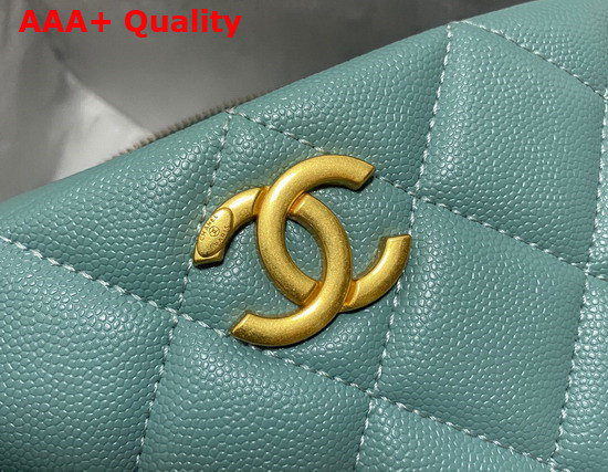 Chanel Camera Bag in Teal Grained Calfskin Replica