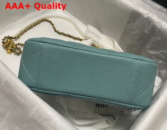 Chanel Camera Bag in Teal Grained Calfskin Replica