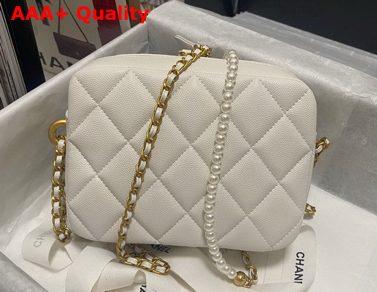 Chanel Camera Bag in White Grained Calfskin Replica