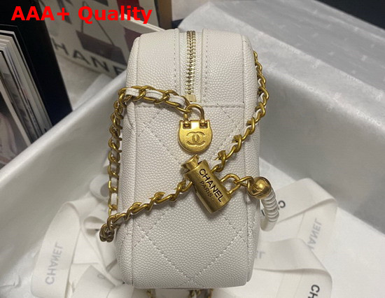 Chanel Camera Bag in White Grained Calfskin Replica