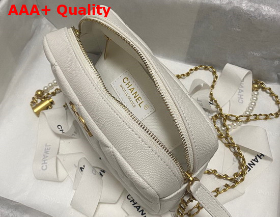 Chanel Camera Bag in White Grained Calfskin Replica