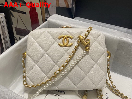 Chanel Camera Bag in White Grained Calfskin Replica