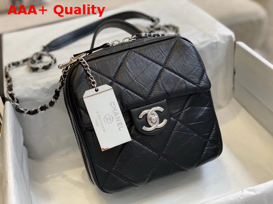 Chanel Camera Case Calfskin and Silver Tone Metal Black AS1323 Replica