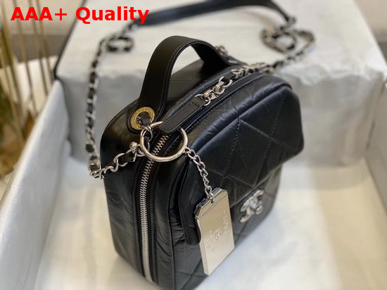 Chanel Camera Case Calfskin and Silver Tone Metal Black AS1323 Replica