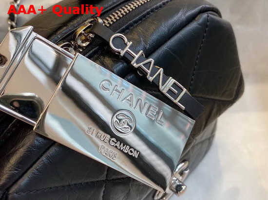 Chanel Camera Case Calfskin and Silver Tone Metal Black AS1323 Replica