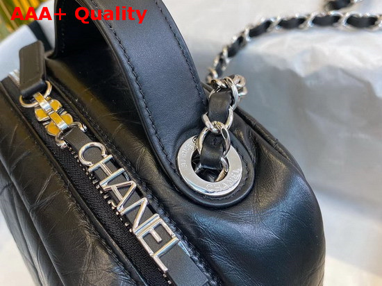 Chanel Camera Case Calfskin and Silver Tone Metal Black AS1323 Replica