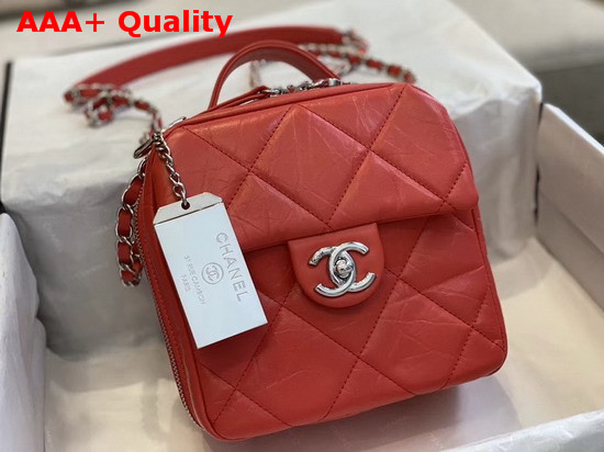 Chanel Camera Case Calfskin and Silver Tone Metal Red AS1323 Replica