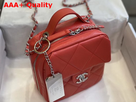 Chanel Camera Case Calfskin and Silver Tone Metal Red AS1323 Replica