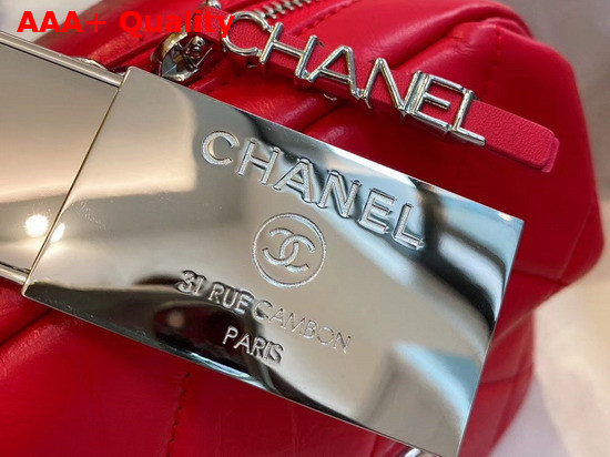 Chanel Camera Case Calfskin and Silver Tone Metal Red AS1323 Replica