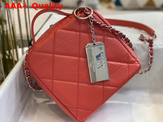 Chanel Camera Case Calfskin and Silver Tone Metal Red AS1323 Replica