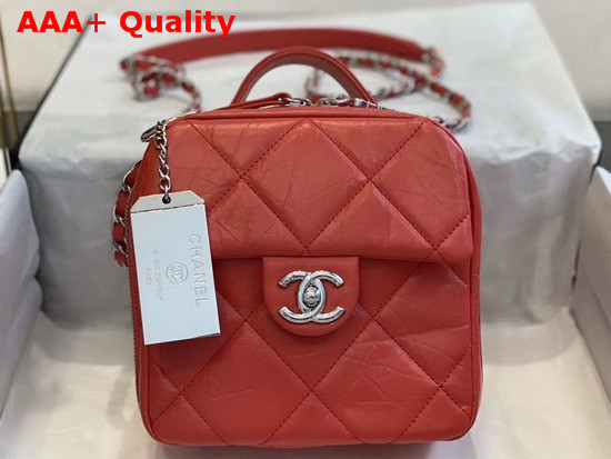 Chanel Camera Case Calfskin and Silver Tone Metal Red AS1323 Replica