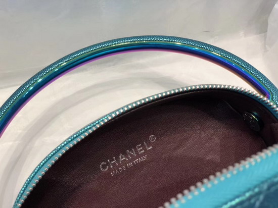 Chanel Camera Case Grained Metallic Lambskin and Rainbow Metal Blue AS0764