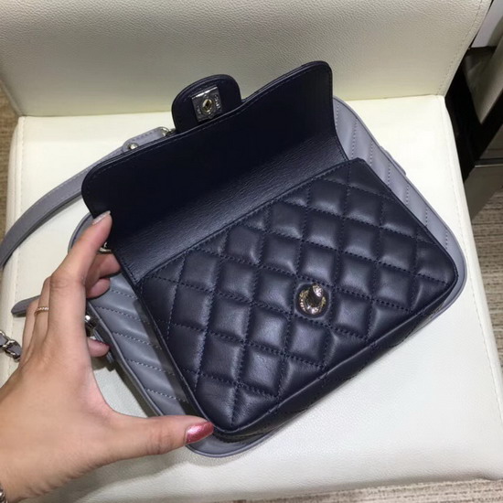 Chanel Camera Case Grey and Black Calfskin