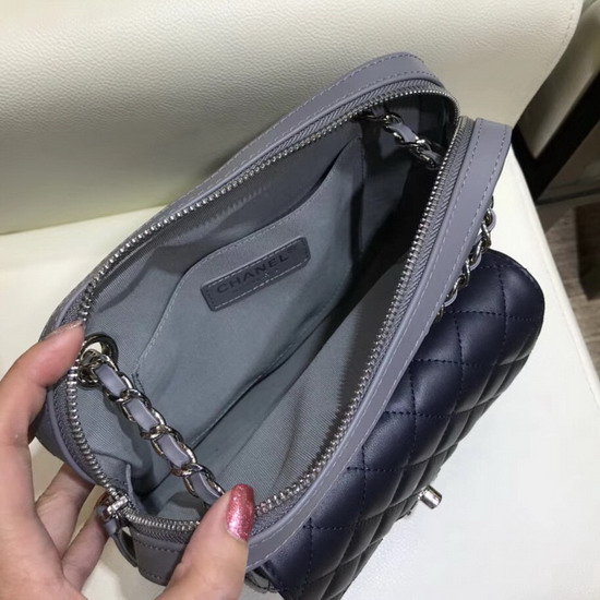 Chanel Camera Case Grey and Black Calfskin