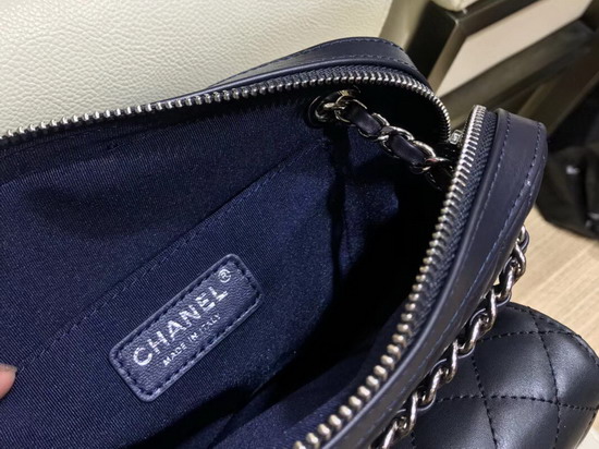 Chanel Camera Case Navy Blue and Black Calfskin