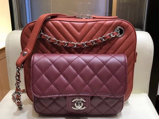 Chanel Camera Case Rust Burgundy