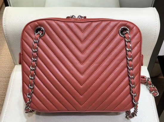 Chanel Camera Case Rust Burgundy